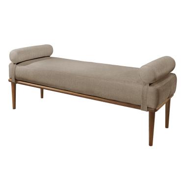 Imagem de Recamier Banco Berlim Luxo Madeira Maciça Castellar Móbile Linho Cappuccino Linho Cappuccino