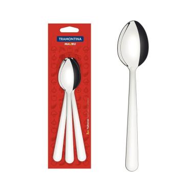 Imagem de Conjunto De Colheres De Mesa Tramontina Malibu Em Aço Inox 03 Peças Tramontina