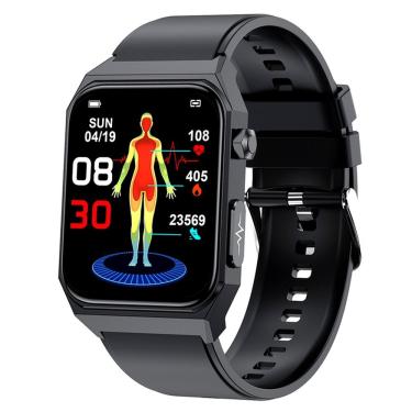 Imagem de Relógio Inteligente North Edge 1,9 Polegadas Ecg+ppg Monitor Saúde Preto Silicone