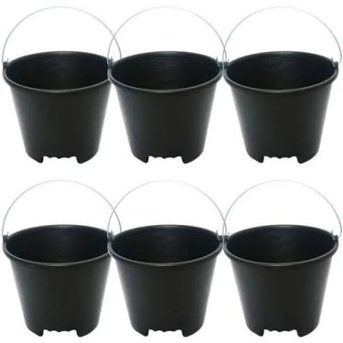 Imagem de Balde Pedreiro Alça Ferro Pega Mão 12 Lts (6 Peças) - Brasipla