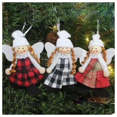 Imagem de Kit 3 Enfeite Natalino Pendente Para árvore De Natal Anjo 15cm