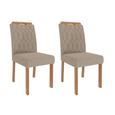 Imagem de Jogo Com 02 Cadeiras Paola Wood Ii Madeira-linho Bege