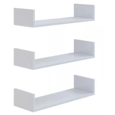 Imagem de 3 Tier Bookshelf Niche White Decorative Books Sala de estar Quarto Cozinha (3 U 60x10)