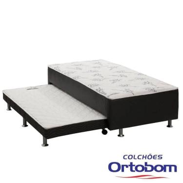 Imagem de Cama Box Solteiro com Auxiliar Ortopédico D28 Preto - Ortobom