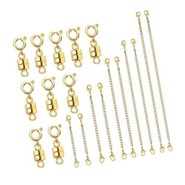 Imagem de Colaxi Fechos e fechos para colar, suprimentos para de joias, fivela extensora de tornozeleira removível faça você mesmo para mulheres e meninas, Ouro