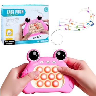 Imagem de Pop It Eletrônico Mini Game com 4 Tipos de Jogos Joguinho Anti Stress Infantil Sapo - Rosa