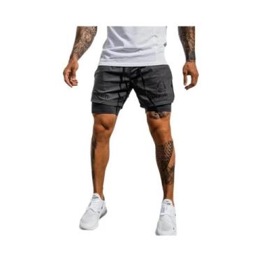Imagem de Shorts Masculino 2 em 1 para Academia e Corrida - Secagem Rápida e Res