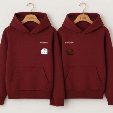 Imagem de Moletom Canguru Friends Forever Entre Rolos e Risos Meme Engraçado Ami