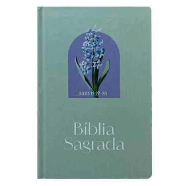 Imagem de Bíblia Sagrada  NVI  Letra Normal  Capa Dura  Slim  Floral Azul Penkal