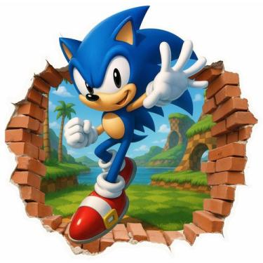 Imagem de Adesivo Papel De Parede Sonic The HedgeHog 60cm x 60cm - Resitank
