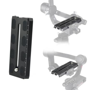 Imagem de Akeipho Placa de liberação rápida de alumínio de 120 mm para DJI Ronin S Gimbal com orifício de 0,63 cm, placa de montagem para câmera compatível com Manfrotto padrão de 41 mm para tripé estabilizador
