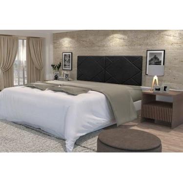 Imagem de Cabeceira box casal tecido suede paris-preto - MDK