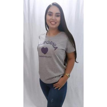 Imagem de Camiseta california. - Bella Kah, Feminino, G, Cinza claro