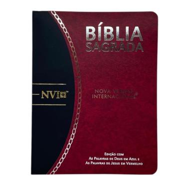Imagem de Bíblia Sagrada Nvi pentecostal assembleia batista universal Com Índice Bordô E Preto