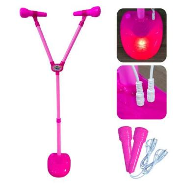 Imagem de Karaokê Infantil Duplo Com Luzes De LED, 13 Músicas, Altura Ajustável 