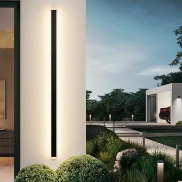 Imagem de Aipsun Iluminação De Parede Externa, Pacote Com 1 Unidade, Arandelas De Parede Externas Led Pretas 3000K, Luminárias De Parede Externas Modernas De 31,5 Polegadas Para Casa, Pátio, Varanda, Varanda