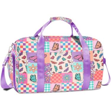 Imagem de RLGPBON Bolsa de ginástica para mulheres e homens, bolsa esportiva para esportes, academias e escapadelas de fim de semana, bolsa esportiva impermeável com compartimento para sapatos e roupas molhadas, saco de viagem 1