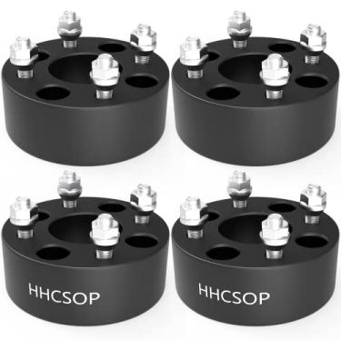 Imagem de HHCSOP Espaçadores de roda de carrinho de golfe 4x4, adaptadores de roda ATV de 5.1 cm para EZ GO EZGO Club Car, 4 peças 4 x 101,6 mm furo do cubo espaçador de roda 62 mm com pinos de 1/5.1 cm