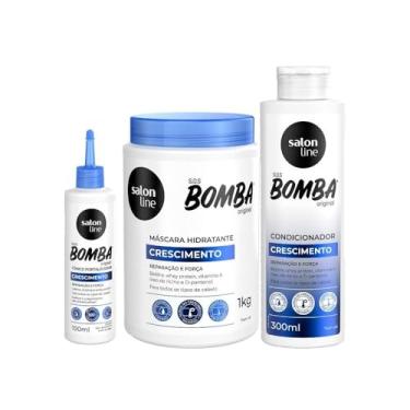 Imagem de Salon Line Kit com Tônico Fortalecedor Crescimento Acelerado + Condicionador + Máscara de Hidratação SOS Bomba