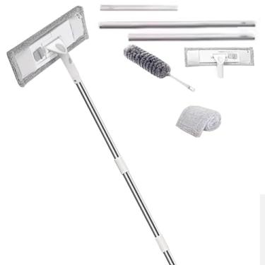 Imagem de TBATM Mops de Limpeza para Pisos um Conjunto, Mop Plano Poderoso com Pano de Fibra Ultra Fina para uso Seco e Molhado, para Parede, Carro,B,411cm