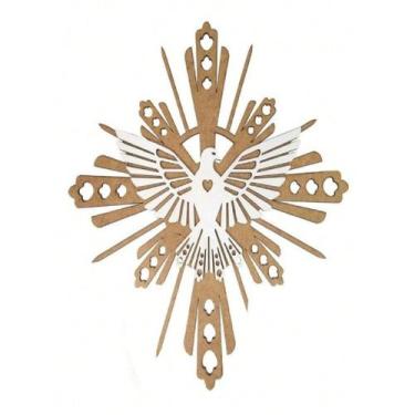 Imagem de Quadro religioso espirito santo em mdf de 35CM - NoBrand