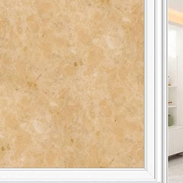 Imagem de Película de janela de privacidade de mármore, textura de estilo mármore, filme de vidro para sala de estar e escritório em casa, L90 x C 190 cm