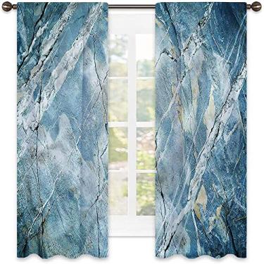 Imagem de Cortinas blecaute de mármore – Cortinas de quarto e sala de estar com isolamento térmico, economia de energia e redução de ruído, L 106 x C 213 cm