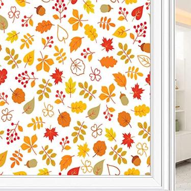 Imagem de Película de janela de privacidade de flores, textura de estilo floral, filme de vidro para sala de estar e escritório em casa, L90 x C 190 cm