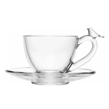 Imagem de Xicaras de cha de cristal passaro 180ml wolff