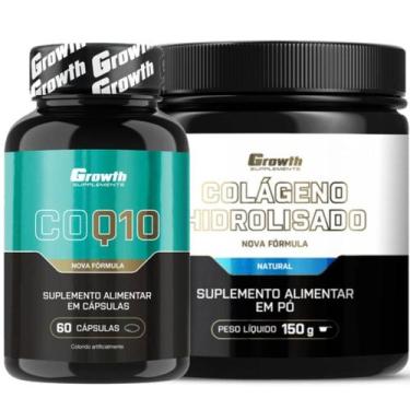 Imagem de Coenzima Q10 60 Caps + Colageno em Pó 150g Growth