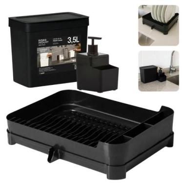 Imagem de Kit Acessório Cozinha Pia Escorredor Dispenser Porta Detergente 570ml 