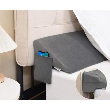 Imagem de Almofada Bed Wedge Vekkia Full para cabeceira Gap Filler Grey