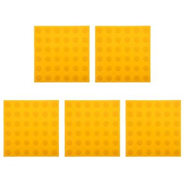 Imagem de Toyvian 5 peças de placa de calçada de tijolo cego, placas de piso de azulejo de silicone pegajoso, trilhos cegos, cúpulas de tijolo, almofadas de cume, azulejos de concreto, azulejos de caminho, PVC,