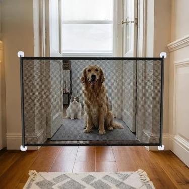Imagem de Tela de Proteção para Bebês e Pets 182x76cm | Grade de Segurança Portátil para Portas e Escadas | Reutilizável, em Nylon Resistente e Fácil de Instalar