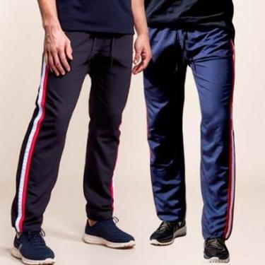 Imagem de Kit 2 Calças Popular Masculina Esporte Tactel Treino Bolso Traseiro-Masculino