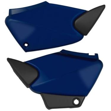 Imagem de Tampa Lateral Par Carenagem Cromo Forte Titan 2000 Até 2008, AZUL ICAR