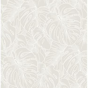 Imagem de Scott Living Papel de parede branco borneo destacar e colar, neutro