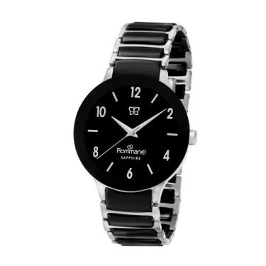 Imagem de Relógio Analógico Preto com Prata Rommanel 650094, Prata