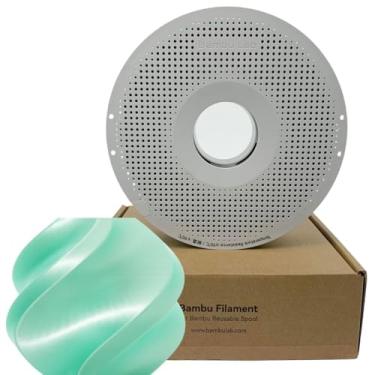 Imagem de Filamento Impressora 3d Bambu Lab Pla Silk+ 1kg 1,75mm Carretel Reutilizável Cor Verde Menta 13507