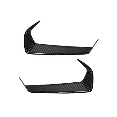 Imagem de 2 peças de farol dianteiro esquerdo e direito inferior de fibra de carbono real, decoração de sobrancelha, cor preta para Nissan GT-R35 2008 2009 2010 2011 2012 2013 2014 2015 2016, acessórios para ca