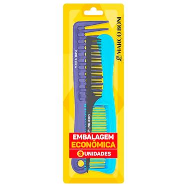 Imagem de Kit Pente De Plástico Marco Boni 3 Unidades