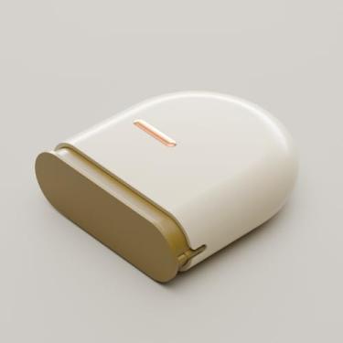 Imagem de Estojo retentor sólido, caixa de cintos, estojo com ferramenta de remoção e escova, estojo de viagem fino portátil com orifício de ventilação, cor creme