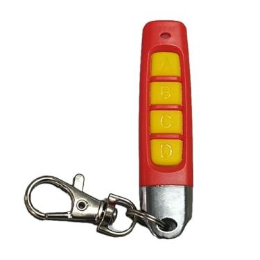 Imagem de Chave de controle remoto universal para casa inteligente, controle remoto, 4 botões, clonagem, controle remoto sem fio, 433 MHz para claraboia (preto-preto ABCD) (vermelho-amarelo, ABCD)