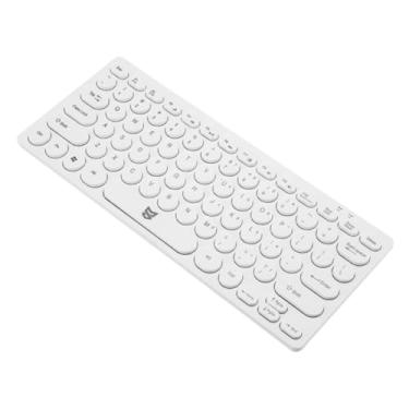 Imagem de predolo Teclado com fio 78 teclas moderno profissional USB plug and play teclas silenciosas para uso doméstico, escritório, industrial, computador de mesa, Branco