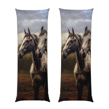 Imagem de Capa de travesseiro corporal com zíper oculto, fronha longa de microfibra macia e respirável para travesseiro corporal, duas capas de travesseiro de cavalo para presente de dormir 50 x 137 cm