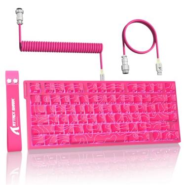 Imagem de Teclado Mecânico para Jogos ATTACK SHARK R82HE com Gatilho Rápido, Fio, Chave Magnética de Efeito Hall, Atuação Ajustável para Esportes Eletrônicos,8KHz Polling Rate, 0.08ms Latência e Cabo(Rosa)