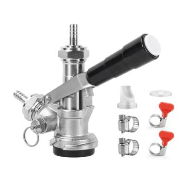 Imagem de Hgkeke Acoplador de barril Sankey de aço inoxidável 304 Sistema D Acoplador de barril Sankey D Acoplador de barril de cerveja Sistema D Acoplador de barril de 5/40.6 cm Barb US D Sanke Keg Acoplador