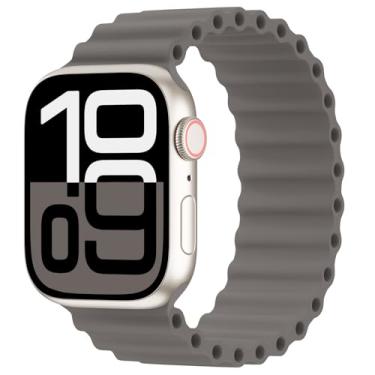 Imagem de Arctime Pulseira de silicone Ocean Solo compatível com Apple Watch Ultra/2 Series SE 10 9, 8, 7, 6, 5, 4, 3, 2 e 1 de 38 mm, 40 mm, 41 mm, 44 mm, 45 mm, 46 mm, 4, 3, 2 e 1