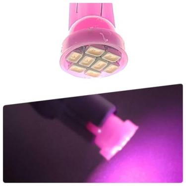 Imagem de Lâmpadas LED para luzes traseiras, luzes de freio e luzes intermitentes (T10 8 Led Rosa,20 Unidades)