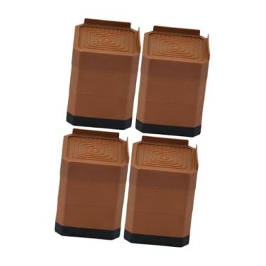 Imagem de IEUDNS 4 peças almofadas antivibração resistentes antiderrapantes para elevação de cama quadrada, pernas de móveis para sofá-cama, mesa, máquina de lavar, Marrom, 3 Camadas